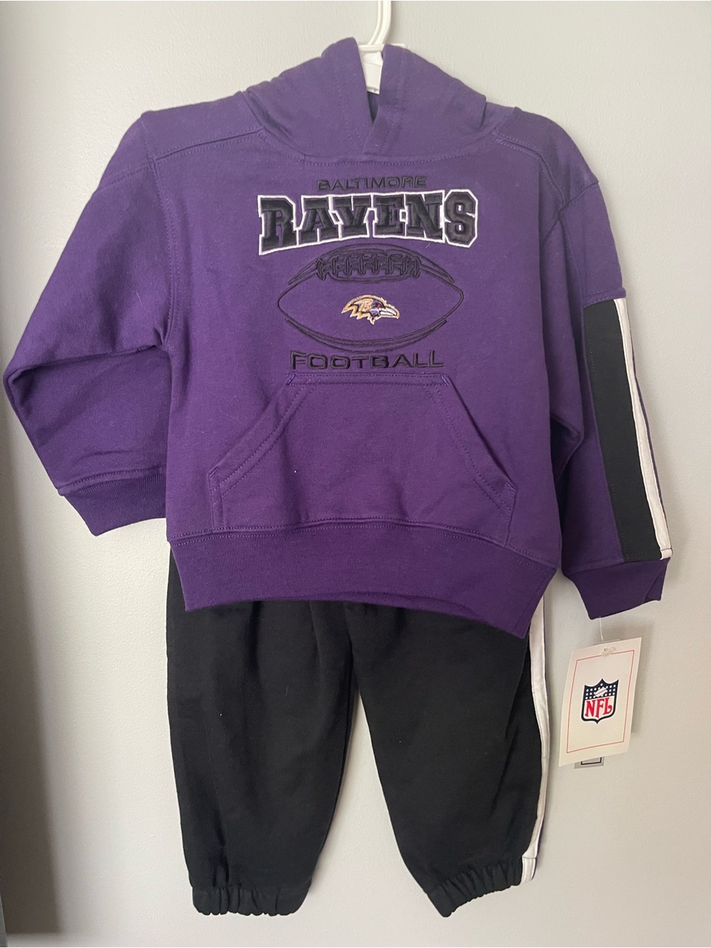 NFL Kids Purple Hoodie and Black Joggers Set Size 2T